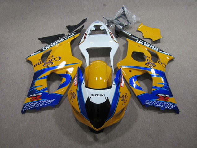 Amarillo Azul Corona Extra Carenado Moto GSXR 1000 K3 03-04 Amarillo Azul Corona Extra Carenado Moto GSXR 1000 K3 03-04