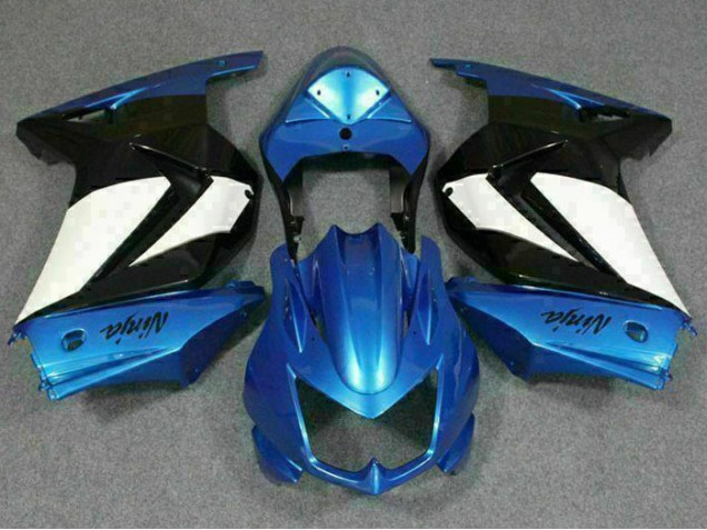 Azul Blanco Negro Ninja ABS Moto Plástica EX250 08-12 Azul Blanco Negro Ninja ABS Moto Plástica EX250 08-12