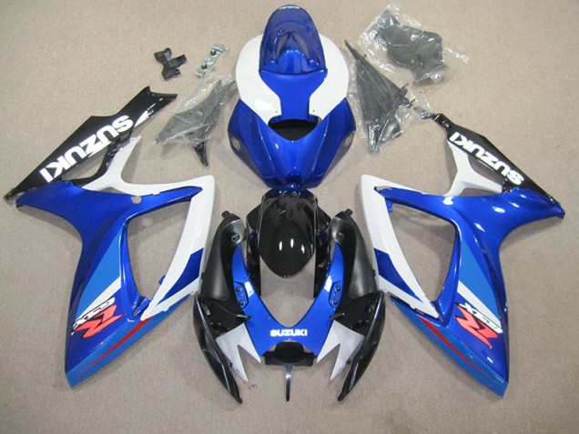 Azul Blanco Plástico Moto GSXR 600 K6 06-07 Azul Blanco Plástico Moto GSXR 600 K6 06-07