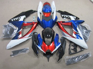 Azul Rojo Blanco Carenado Moto GSXR 600 K8 08-10