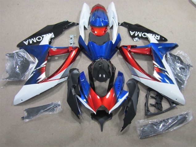 Azul Rojo Blanco Carenado Moto GSXR 600 K8 08-10 Azul Rojo Blanco Carenado Moto GSXR 600 K8 08-10