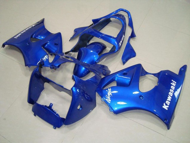 Azul con Blanco Calcomanías Carenado Moto ZX6R 00-02 Azul con Blanco Calcomanías Carenado Moto ZX6R 00-02
