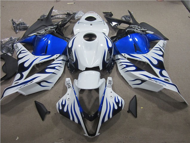Blanco Azul Llama Carenado Moto CBR 600 RR 09-12 Blanco Azul Llama Carenado Moto CBR 600 RR 09-12