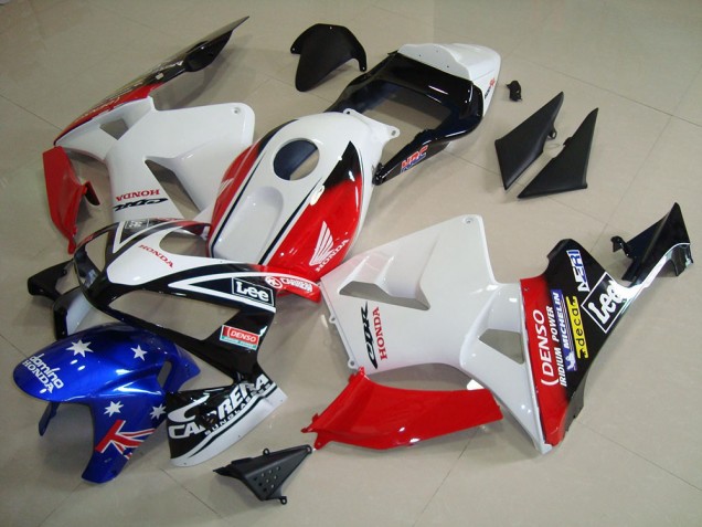 Blanco Negro Rojo Lee Carenado Moto CBR 600 RR 03-04 Blanco Negro Rojo Lee Carenado Moto CBR 600 RR 03-04