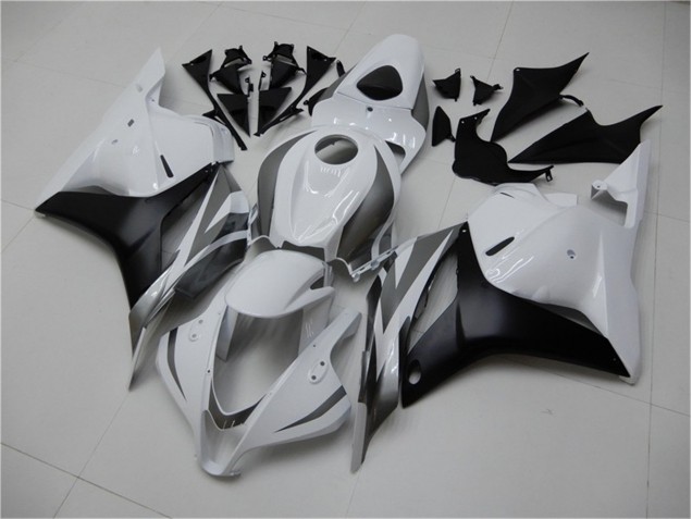 Blanco Plata Negro Carenado Moto CBR 600 RR 09-12 Blanco Plata Negro Carenado Moto CBR 600 RR 09-12