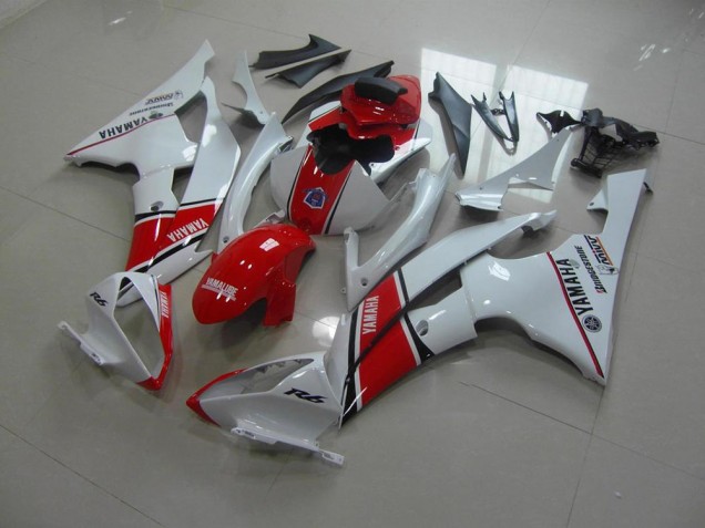 Blanco Rojo Estilo OEM Carenado Moto R6 08-16 Blanco Rojo Estilo OEM Carenado Moto R6 08-16