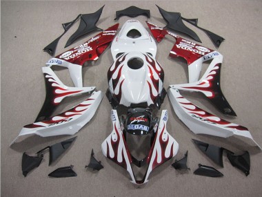Blanco Rojo Llama Tiburón Carenado Moto CBR 600 RR 07-08