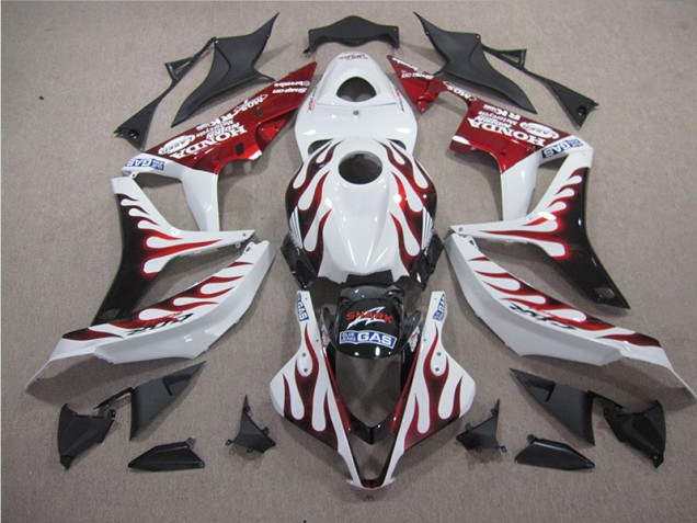 Blanco Rojo Llama Tiburón Carenado Moto CBR 600 RR 07-08