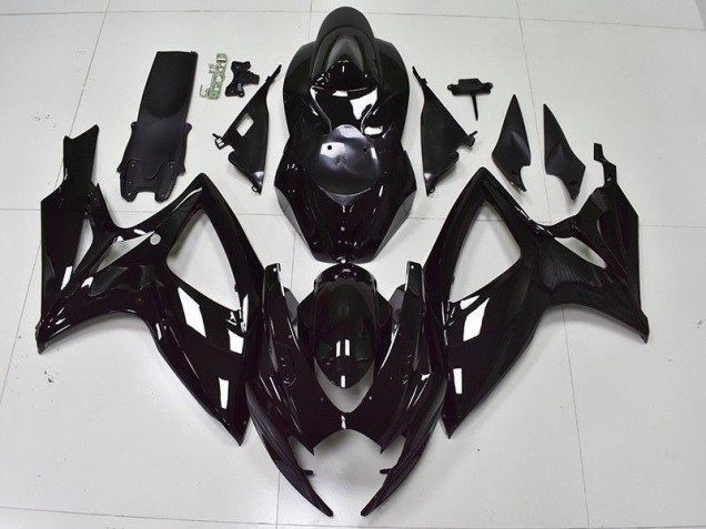 Brillante Negro Carenado Moto GSXR 600 / 750 K6 06-07 Brillante Negro Carenado Moto GSXR 600 / 750 K6 06-07