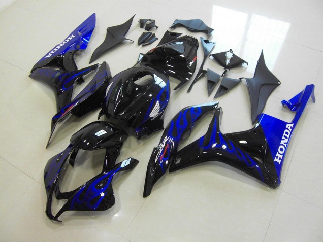 Llama azul negra Carenado Moto CBR 600 RR 07-08 Llama azul negra Carenado Moto CBR 600 RR 07-08