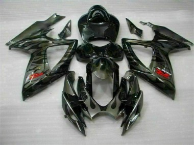 Negro ABS Carenado Motocicleta GSXR 600 / 750 K6 06-07