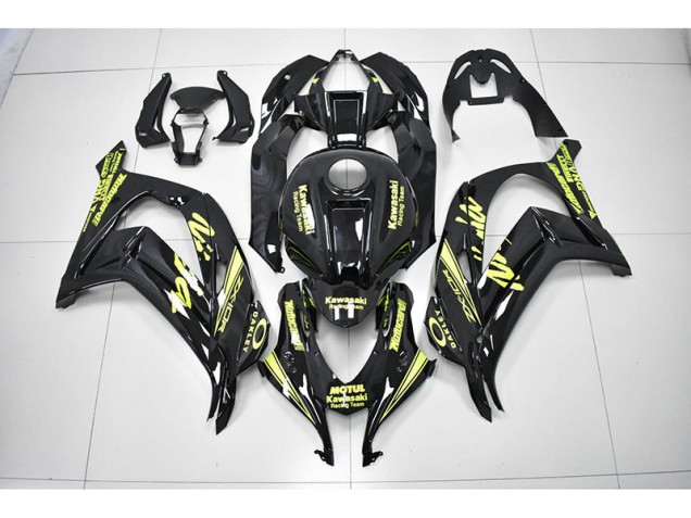 Negro Amarillo Equipo de Carreras Ninja Carenado Moto ZX10R 16-19 Negro Amarillo Equipo de Carreras Ninja Carenado Moto ZX10R 16-19