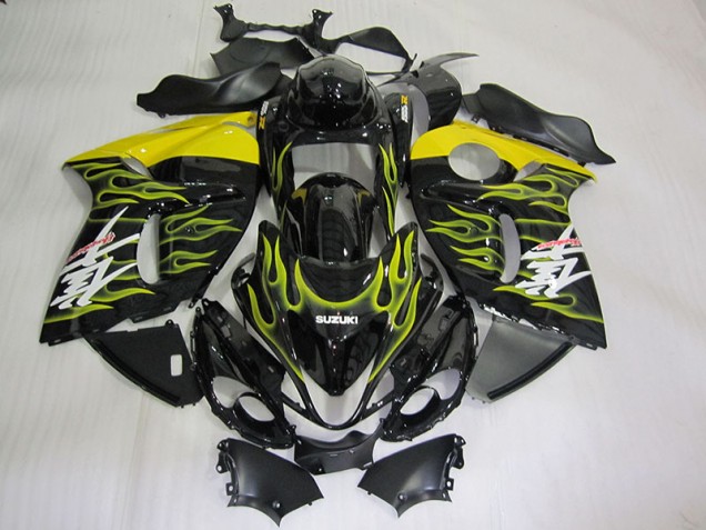 Negro Amarillo Llama Carenado Moto GSXR 1300 Hayabusa 08-19 Negro Amarillo Llama Carenado Moto GSXR 1300 Hayabusa 08-19