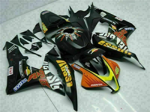 Negro Amarillo Repsol 46 Carenado Moto CBR 600 RR 07-08