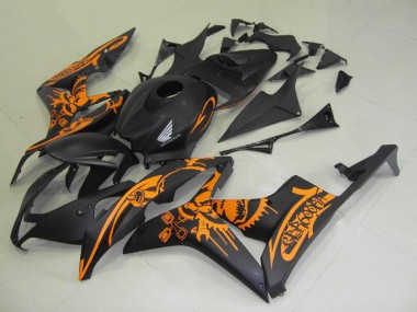 Negro Mate Naranja Pegatinas Carenado Moto CBR 600 RR 07-08