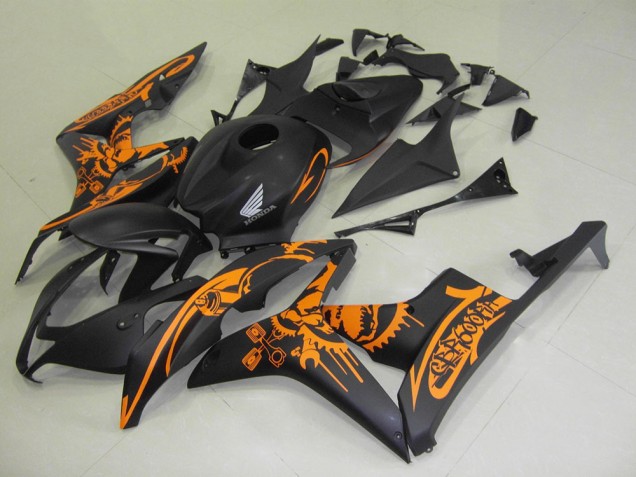 Negro Mate Naranja Pegatinas Carenado Moto CBR 600 RR 07-08 Negro Mate Naranja Pegatinas Carenado Moto CBR 600 RR 07-08