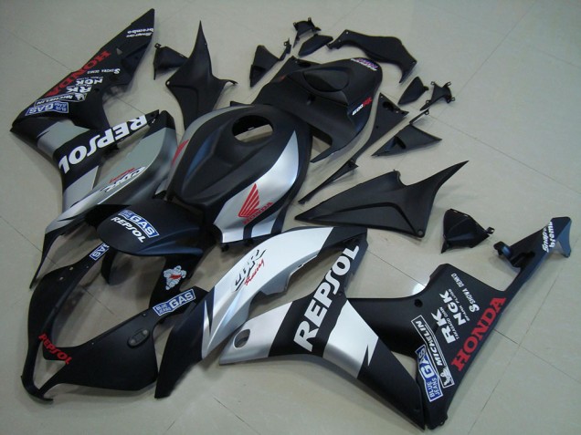 Negro Mate Plata Repsol Carenado Moto CBR 600 RR 07-08 Negro Mate Plata Repsol Carenado Moto CBR 600 RR 07-08