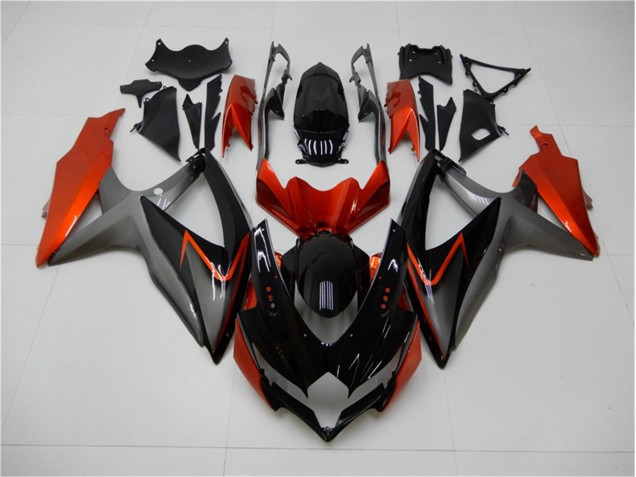 Negro Naranja Gris Carenado Moto GSXR 600 / 750 K8 08-10 Negro Naranja Gris Carenado Moto GSXR 600 / 750 K8 08-10