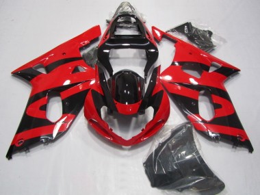 Negro Rojo ABS Moto Plástico GSXR 750 K1 K2 K3 01-03