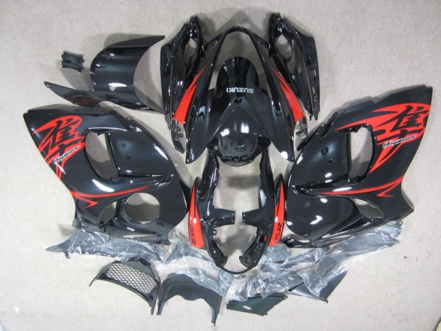 Negro Rojo Inyección Kit Carenado Moto GSXR 1300 Hayabusa 08-19