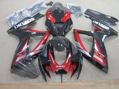 Negro Rojo Kit Completo Carenado Moto GSXR 750 K6 06-07