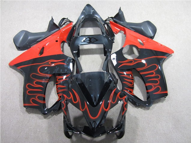 Negro Rojo Llama Carenado Moto CBR 600 F4i 01-03 Negro Rojo Llama Carenado Moto CBR 600 F4i 01-03