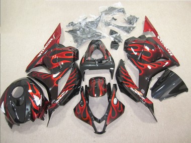 Negro Rojo Llama Kit Carenado Moto CBR 600 RR 09-12