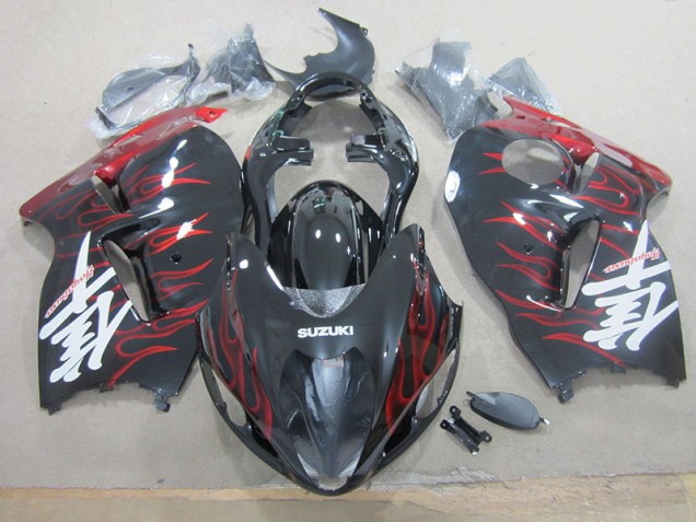 Negro Rojo Llama Plástica Moto GSXR 1300 Hayabusa 96-07 Negro Rojo Llama Plástica Moto GSXR 1300 Hayabusa 96-07