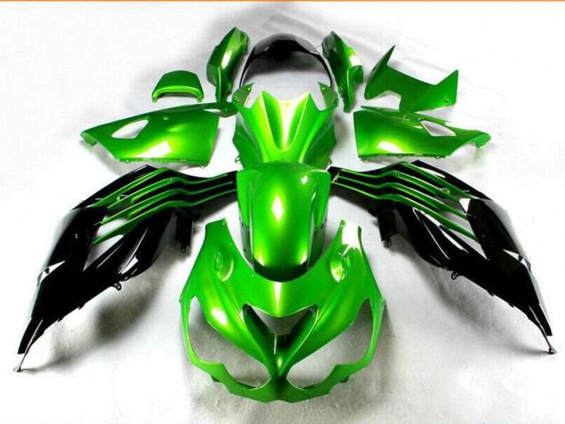 Negro Verde Kit Carenado Moto ZX14R ZZR 1400 12-21 Negro Verde Kit Carenado Moto ZX14R ZZR 1400 12-21
