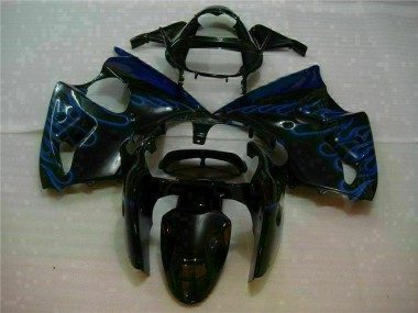 Negro con Azul Llama Carenado Moto ZX6R 00-02