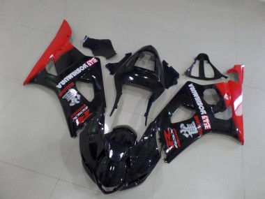 Negro y rojo Carenado Moto GSXR 1000 K3 03-04