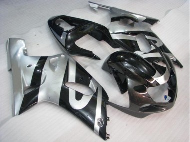 Plata Negro Kit Completo Carenado Moto GSXR 600 / 750 K1 K2 K3 01-03