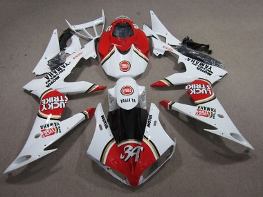 Rojo Blanco Lucky Strike Carenado Moto R6 08-16