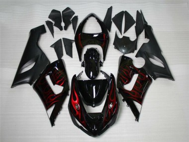 Rojo Negro ABS Moto Plástica ZX6R 05-06