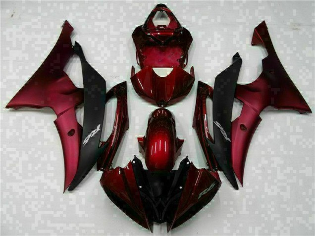 Rojo Negro ABS Moto Plástico R6 08-16 Rojo Negro ABS Moto Plástico R6 08-16