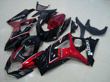 Rojo Negro Kits Carenado Moto GSXR 1000 K7 07-08