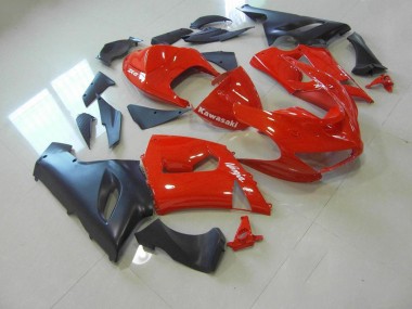 Rojo & Negro Mate Carenado Moto ZX6R 05-06