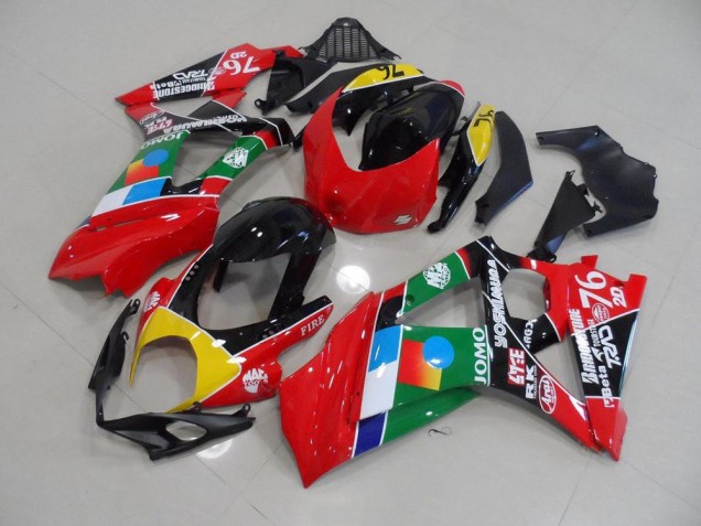 Rojo & Verde Carenado Moto GSXR 1000 K7 07-08