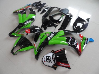 Verde Negro con Número 66 Carenado Moto ZX10R 11-15